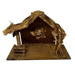 Vintage Christmas Manager Stable Nativity Scene
